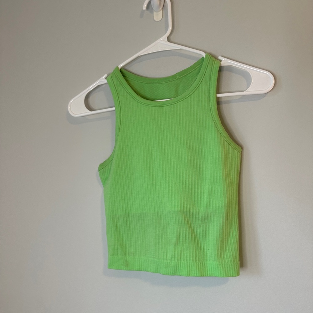 lululemon athletica Bright Lime Ribbed Cropped Tank